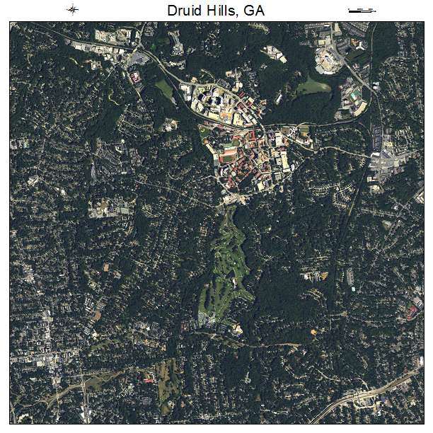 Druid Hills, GA air photo map