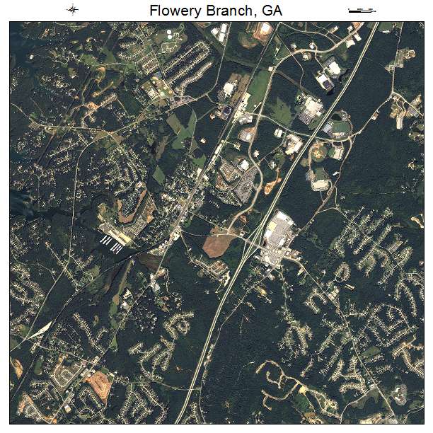 Flowery Branch, GA air photo map