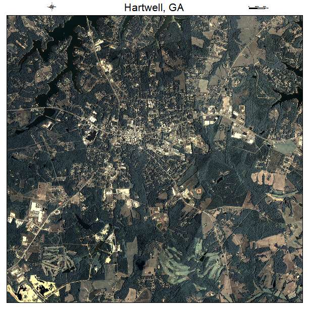 Hartwell, GA air photo map