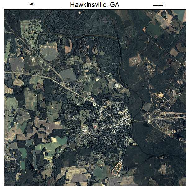 Hawkinsville, GA air photo map