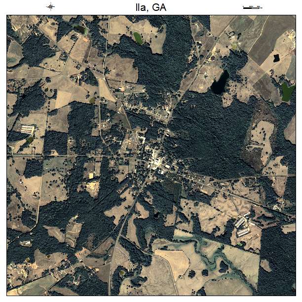 Ila, GA air photo map