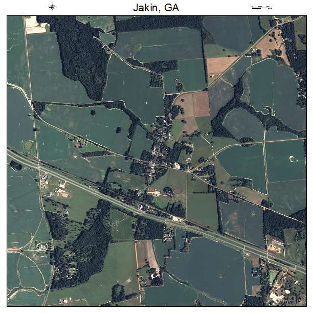 Jakin, GA air photo map