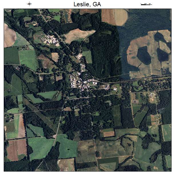 Leslie, GA air photo map
