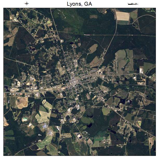 Lyons, GA air photo map