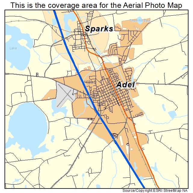 Adel, GA location map 