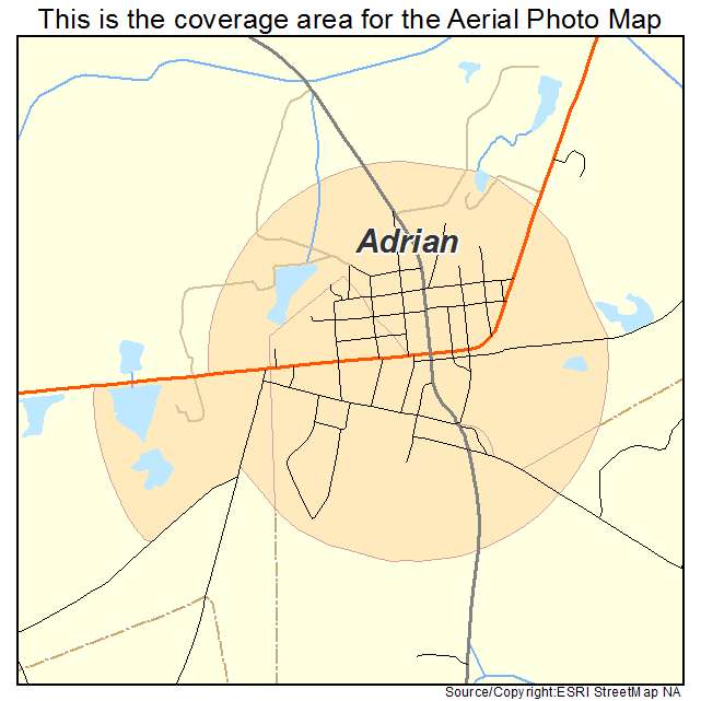 Adrian, GA location map 