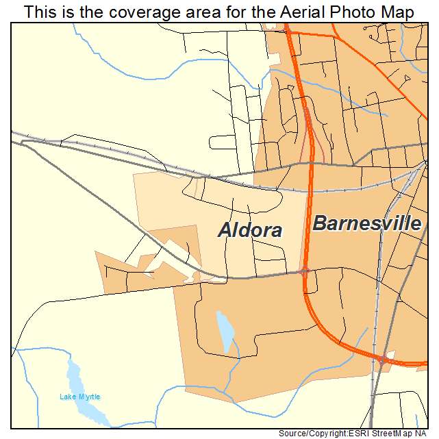 Aldora, GA location map 