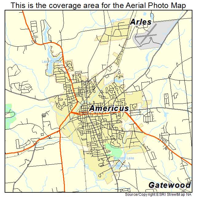 Americus, GA location map 