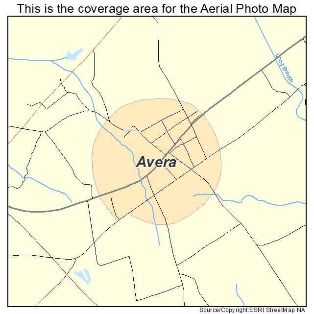 Avera, GA location map 