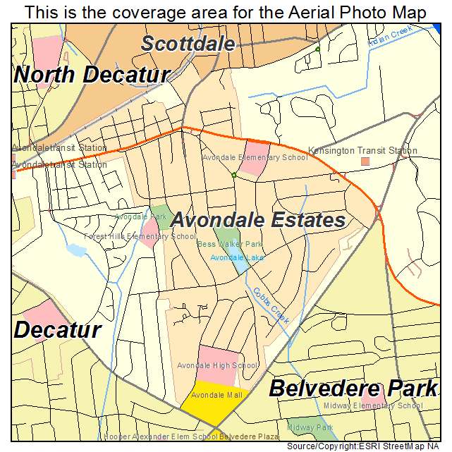 Avondale Estates, GA location map 