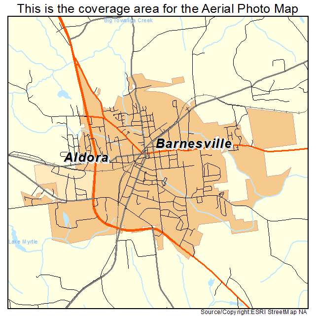 Aerial Photography Map of Barnesville, GA Georgia