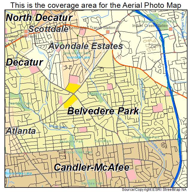 Belvedere Park, GA location map 