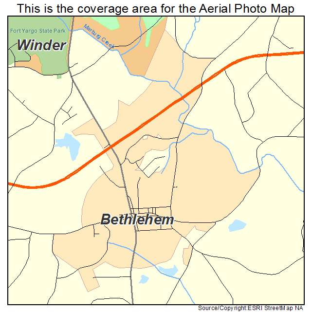 Bethlehem, GA location map 