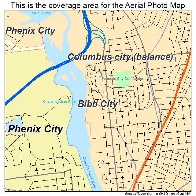Bibb City, GA location map 