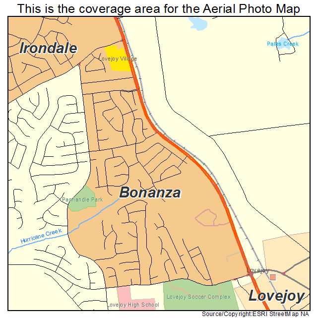 Bonanza, GA location map 