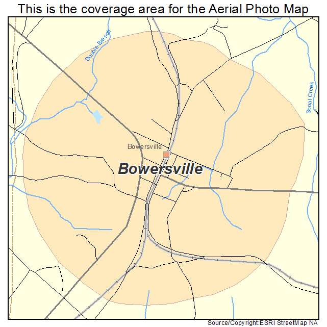 Bowersville, GA location map 