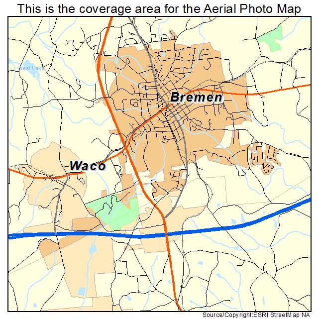 Bremen, GA location map 