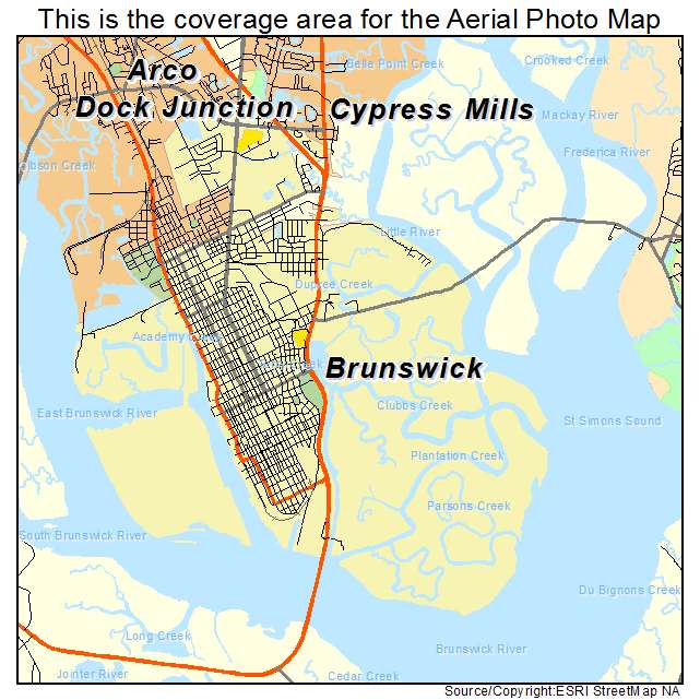 Brunswick, GA location map 