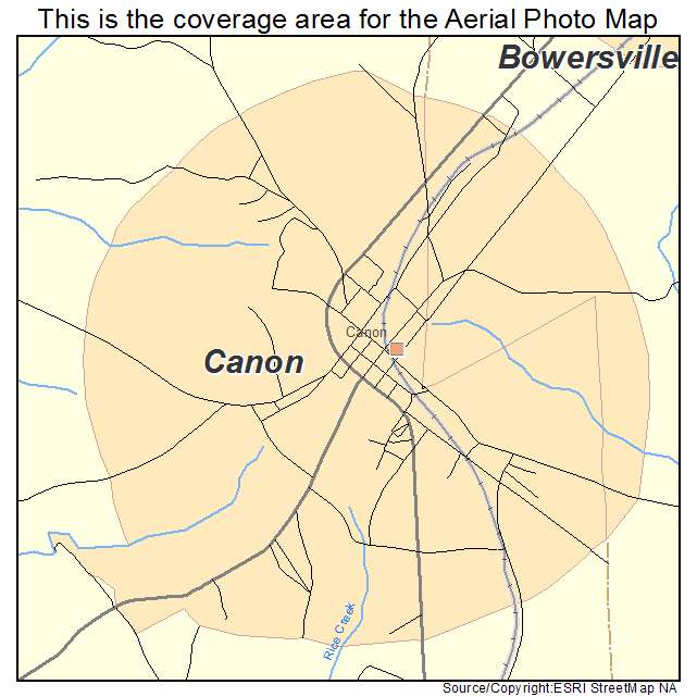 Canon, GA location map 