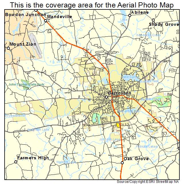 Carrollton, GA location map 