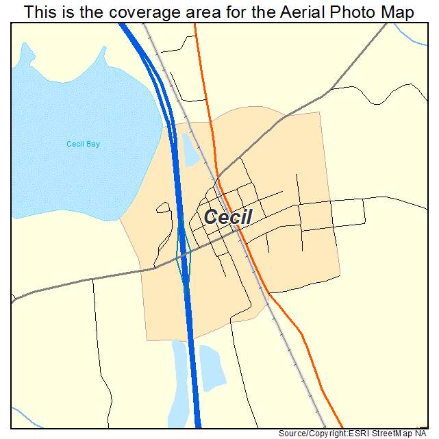 Cecil, GA location map 