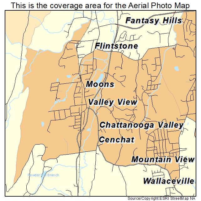 Chattanooga Valley, GA location map 