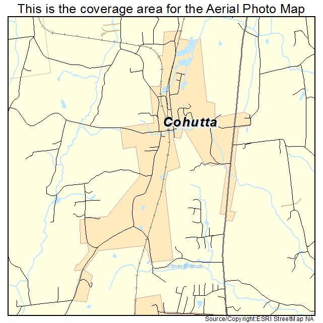 Cohutta, GA location map 