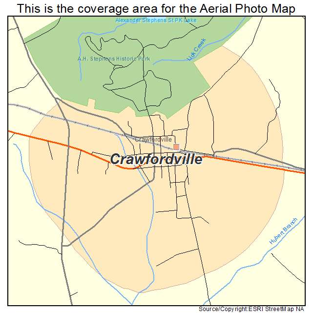 Crawfordville, GA location map 