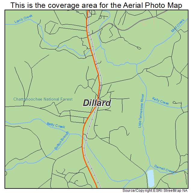 Dillard, GA location map 