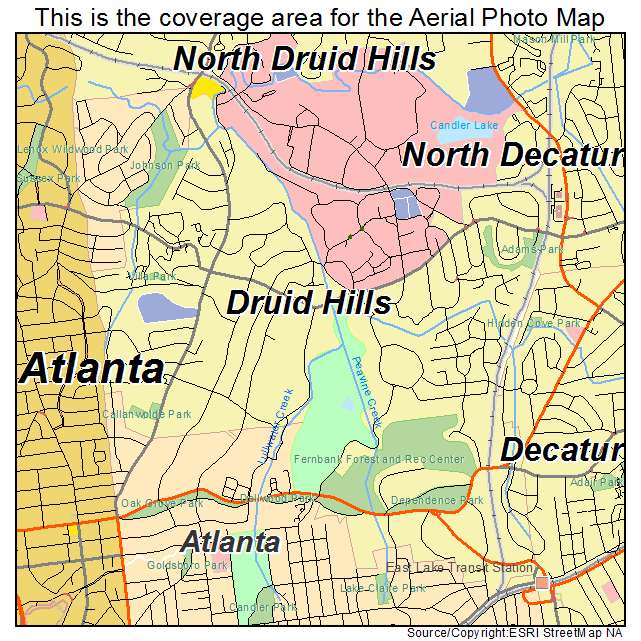 Druid Hills, GA location map 