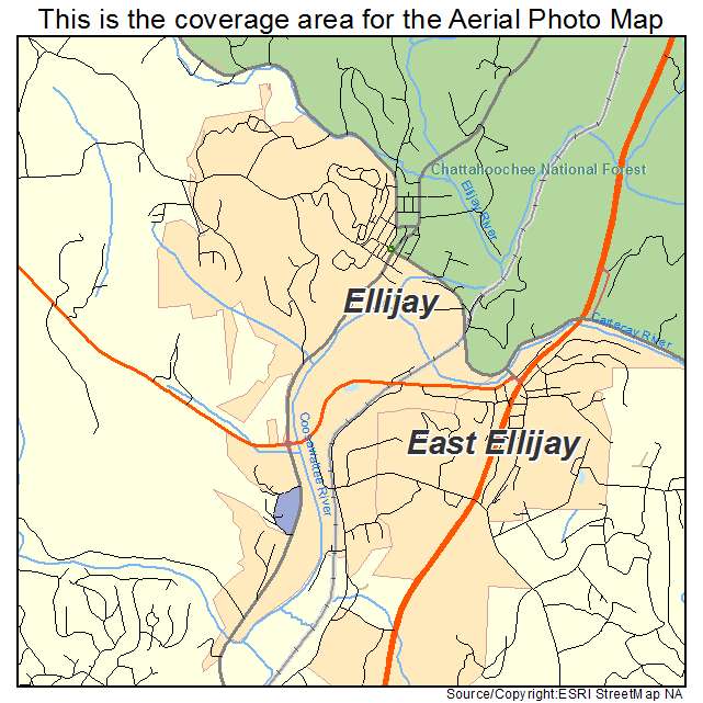Ellijay, GA location map 