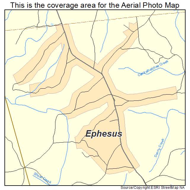 Ephesus, GA location map 