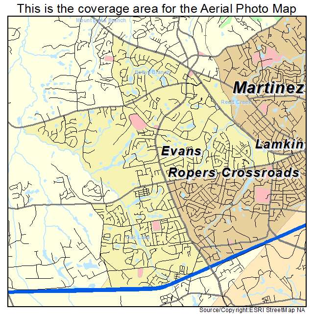 Aerial Photography Map of Evans, GA Georgia