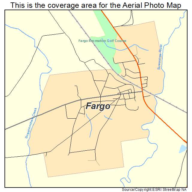 Fargo, GA location map 