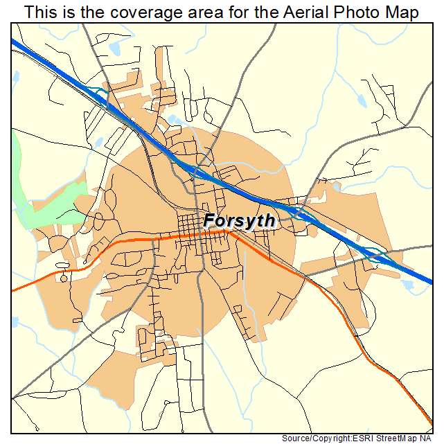 Forsyth, GA location map 