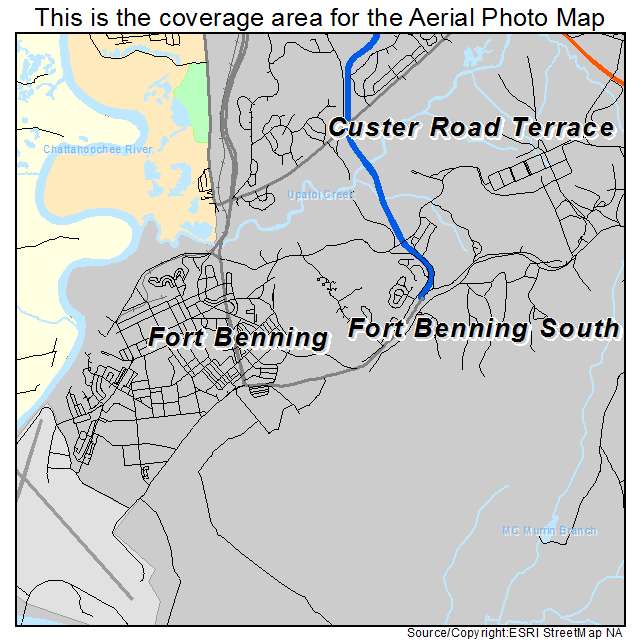 Fort Benning South, GA location map 