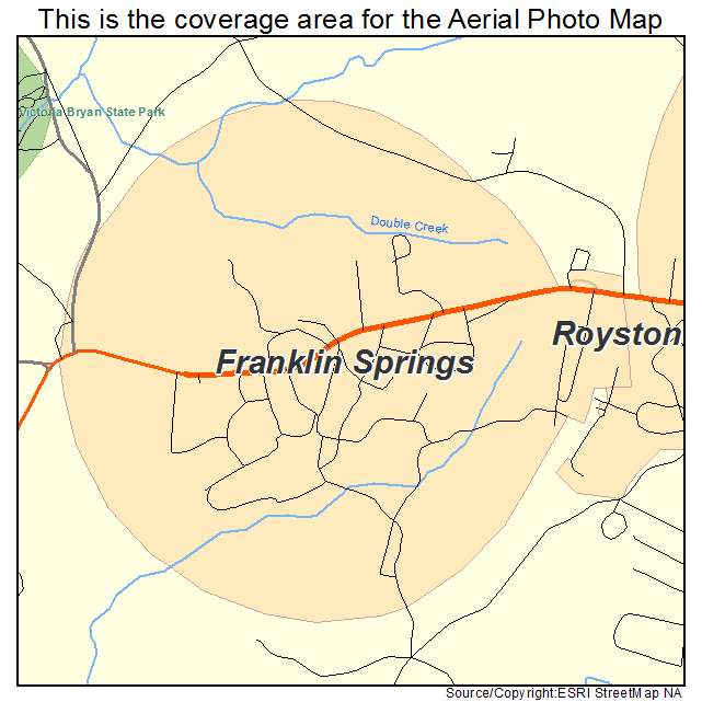 Franklin Springs, GA location map 