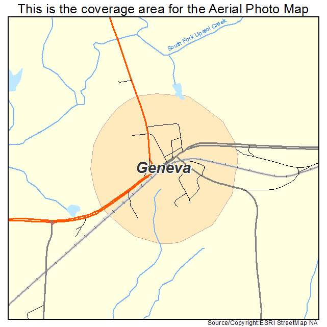 Geneva, GA location map 