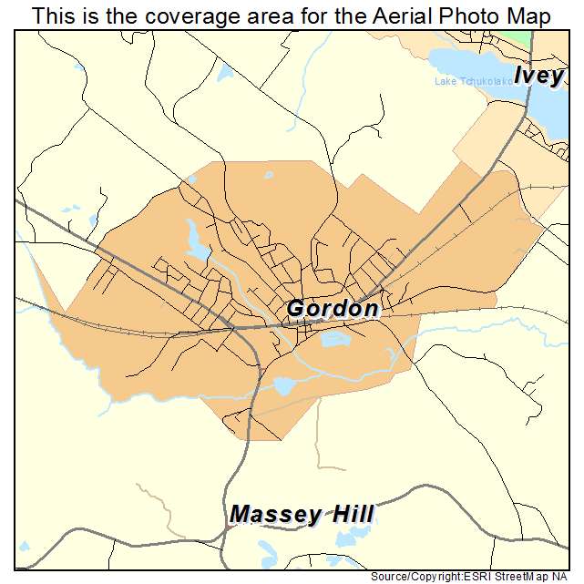 Gordon, GA location map 