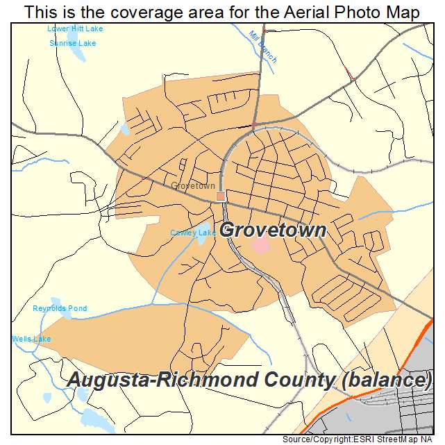 Grovetown, GA location map 