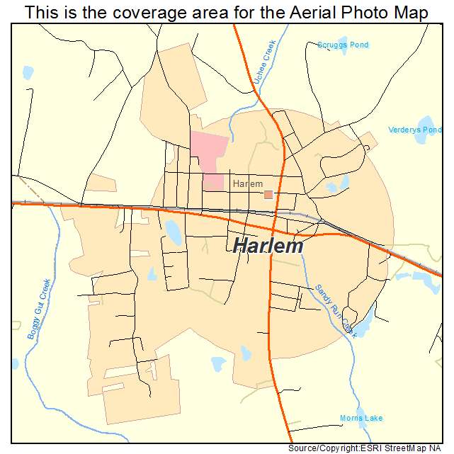 Harlem, GA location map 