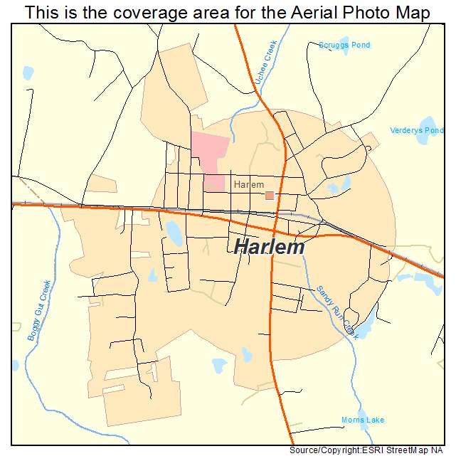 Aerial Photography Map of Harlem, GA