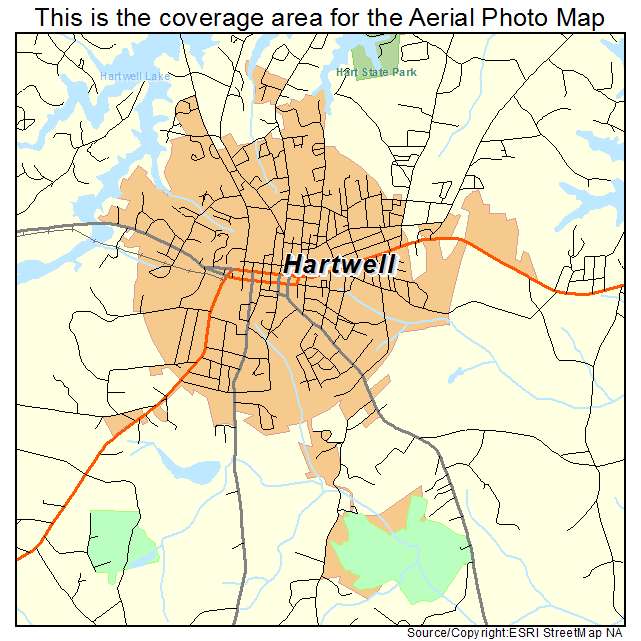 Hartwell, GA location map 