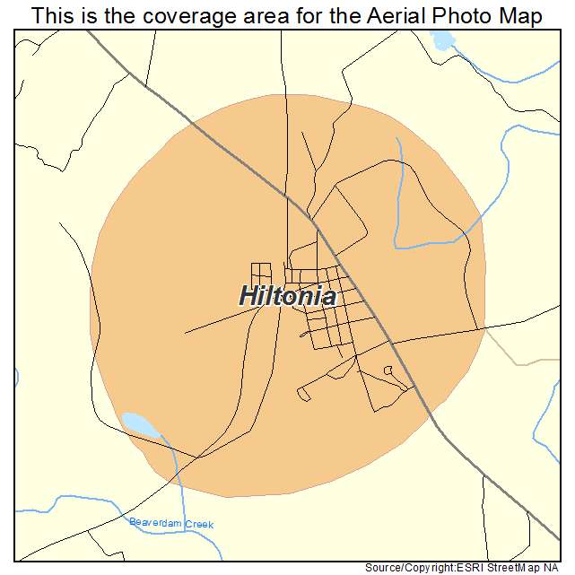 Hiltonia, GA location map 