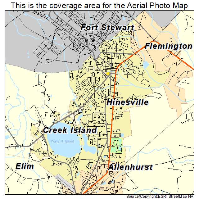 Hinesville, GA location map 