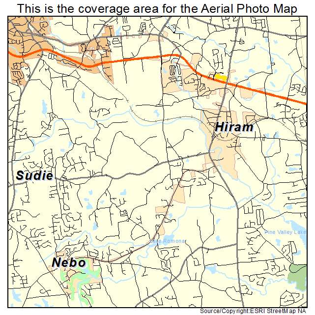 Hiram, GA location map 