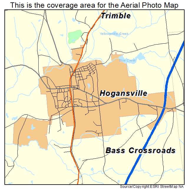 Hogansville, GA location map 