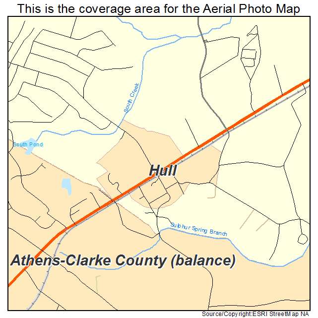 Hull, GA location map 