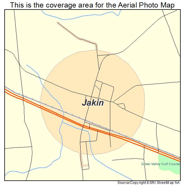 Jakin, GA location map 