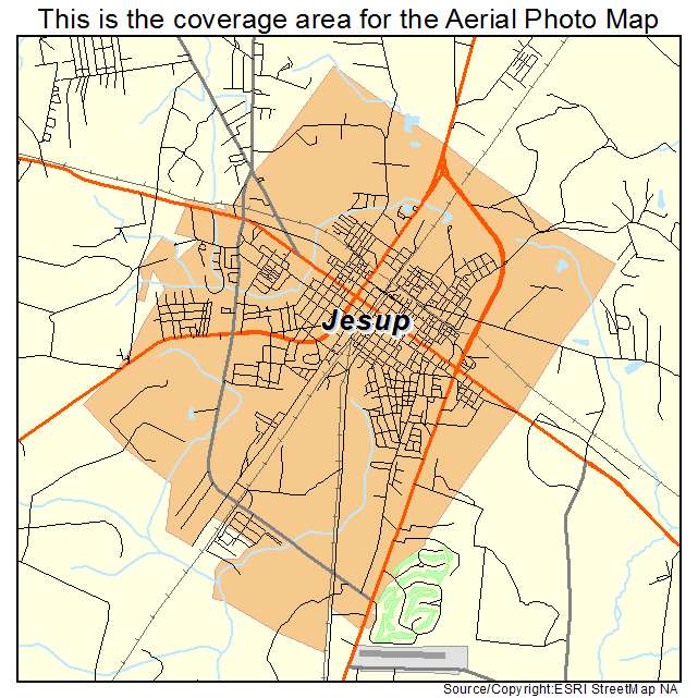 Jesup, GA location map 